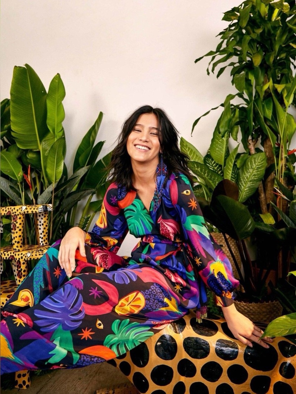 Farm Rio Mystic Jungle Wrap Jumpsuit S NWT